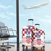 Croatia Football 2025 Custom Luggage Cover White Hrvatska Kockasti - Pula Arena