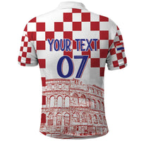 Croatia Football 2025 Custom Polo Shirt White Hrvatska Kockasti - Pula Arena