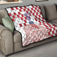 Croatia Football 2025 Custom Quilt White Hrvatska Kockasti - Pula Arena