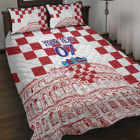 Croatia Football 2025 Custom Quilt Bed Set White Hrvatska Kockasti - Pula Arena
