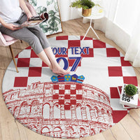 Croatia Football 2025 Custom Round Carpet White Hrvatska Kockasti - Pula Arena