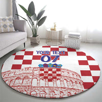 Croatia Football 2025 Custom Round Carpet White Hrvatska Kockasti - Pula Arena