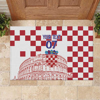 Croatia Football 2025 Custom Rubber Doormat White Hrvatska Kockasti - Pula Arena