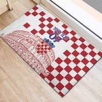 Croatia Football 2025 Custom Rubber Doormat White Hrvatska Kockasti - Pula Arena