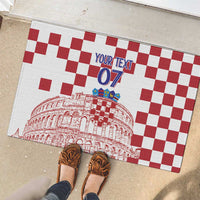 Croatia Football 2025 Custom Rubber Doormat White Hrvatska Kockasti - Pula Arena