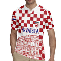 Croatia Football 2025 Custom Rugby Jersey White Hrvatska Kockasti - Pula Arena