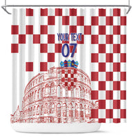 Croatia Football 2025 Custom Shower Curtain White Hrvatska Kockasti - Pula Arena