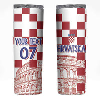 Croatia Football 2025 Custom Skinny Tumbler White Hrvatska Kockasti - Pula Arena