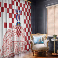 Croatia Football 2025 Custom Window Curtain White Hrvatska Kockasti - Pula Arena