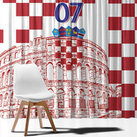 Croatia Football 2025 Custom Window Curtain White Hrvatska Kockasti - Pula Arena