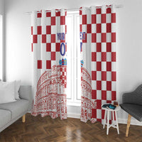 Croatia Football 2025 Custom Window Curtain White Hrvatska Kockasti - Pula Arena