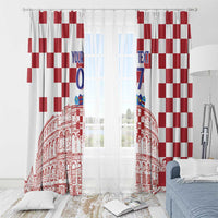Croatia Football 2025 Custom Window Curtain White Hrvatska Kockasti - Pula Arena