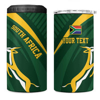 Personalized South Africa Rugby Bokke 4 in 1 Can Cooler Tumbler Minimalism Style