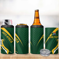 Personalized South Africa Rugby Bokke 4 in 1 Can Cooler Tumbler Minimalism Style