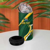 Personalized South Africa Rugby Bokke 4 in 1 Can Cooler Tumbler Minimalism Style