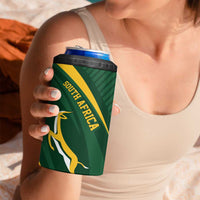 Personalized South Africa Rugby Bokke 4 in 1 Can Cooler Tumbler Minimalism Style