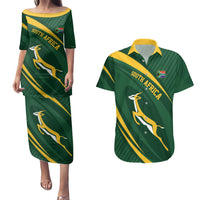 Personalized South Africa Rugby Bokke Couples Matching Puletasi and Hawaiian Shirt Minimalism Style