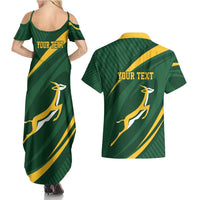 Personalized South Africa Rugby Bokke Couples Matching Summer Maxi Dress and Hawaiian Shirt Minimalism Style