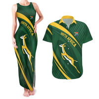Personalized South Africa Rugby Bokke Couples Matching Tank Maxi Dress and Hawaiian Shirt Minimalism Style