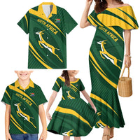 Personalized South Africa Rugby Bokke Family Matching Mermaid Dress and Hawaiian Shirt Minimalism Style