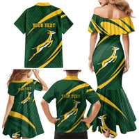 Personalized South Africa Rugby Bokke Family Matching Mermaid Dress and Hawaiian Shirt Minimalism Style