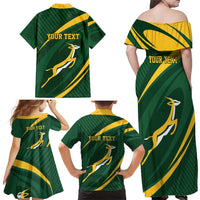 Personalized South Africa Rugby Bokke Family Matching Off Shoulder Maxi Dress and Hawaiian Shirt Minimalism Style