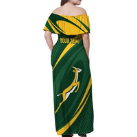 Personalized South Africa Rugby Bokke Family Matching Off Shoulder Maxi Dress and Hawaiian Shirt Minimalism Style