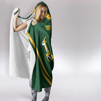 Personalized South Africa Rugby Bokke Hooded Blanket Minimalism Style