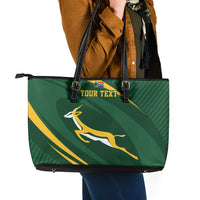 Personalized South Africa Rugby Bokke Leather Tote Bag Minimalism Style