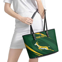 Personalized South Africa Rugby Bokke Leather Tote Bag Minimalism Style