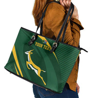 Personalized South Africa Rugby Bokke Leather Tote Bag Minimalism Style