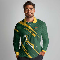 Personalized South Africa Rugby Bokke Long Sleeve Polo Shirt Minimalism Style