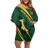 Personalized South Africa Rugby Bokke Off Shoulder Short Dress Minimalism Style