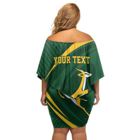 Personalized South Africa Rugby Bokke Off Shoulder Short Dress Minimalism Style