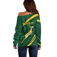 Personalized South Africa Rugby Bokke Off Shoulder Sweater Minimalism Style