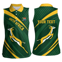 Personalized South Africa Rugby Bokke Women Sleeveless Polo Shirt Minimalism Style