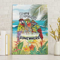 It's 5 o'clock Somewhere Canvas Wall Art Beach Party - Wonder Print Shop