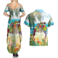 It's 5 o'clock Somewhere Couples Matching Summer Maxi Dress and Hawaiian Shirt Beach Party - Wonder Print Shop