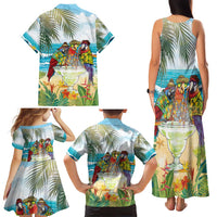 It's 5 o'clock Somewhere Family Matching Tank Maxi Dress and Hawaiian Shirt Beach Party - Wonder Print Shop