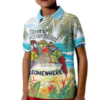 It's 5 o'clock Somewhere Kid Polo Shirt Beach Party - Wonder Print Shop
