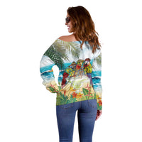 It's 5 o'clock Somewhere Off Shoulder Sweater Beach Party - Wonder Print Shop