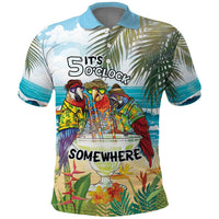 It's 5 o'clock Somewhere Polo Shirt Beach Party - Wonder Print Shop