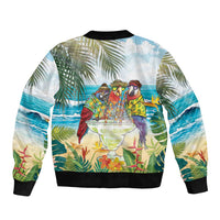 It's 5 o'clock Somewhere Sleeve Zip Bomber Jacket Beach Party - Wonder Print Shop