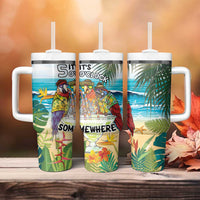 It's 5 o'clock Somewhere Tumbler With Handle Beach Party - Wonder Print Shop