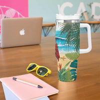 It's 5 o'clock Somewhere Tumbler With Handle Beach Party - Wonder Print Shop