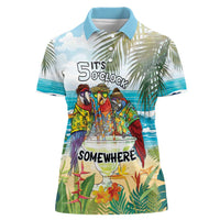 It's 5 o'clock Somewhere Women Polo Shirt Beach Party - Wonder Print Shop