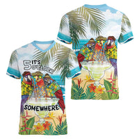It's 5 o'clock Somewhere Women V-Neck T-Shirt Beach Party - Wonder Print Shop