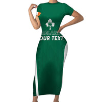 Personalised Ireland Rugby Short Sleeve Bodycon Dress World Cup 2023 GO Shamrocks - Wonder Print Shop