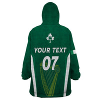 Personalised Ireland Rugby Wearable Blanket Hoodie World Cup 2023 GO Shamrocks - Wonder Print Shop