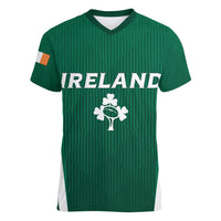 Personalised Ireland Rugby Women V Neck T Shirt World Cup 2023 GO Shamrocks - Wonder Print Shop